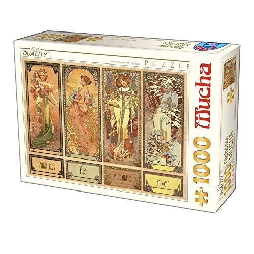 D-Toys Puzzle 5947502875901/ MU 12 Puzzle 1000 pcs Alphonse Mucha Seasons, Multicolor, 68x47 cm von D-Toys Puzzle