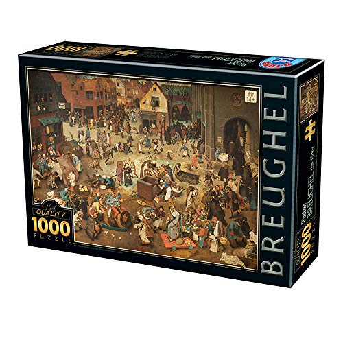 D-Toys Puzzle 5947502876885 D-Toys Art Puzzle 1000 pcs Pieter Breughel Elder The Fight Between Carnival and Lent, Multicolor von D-Toys Puzzle