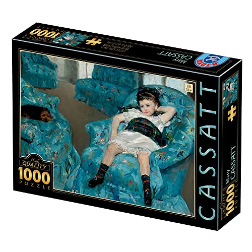 D-TOYS 5947502877387 Puzzle 1000 pcs Mary Cassatt Little Girl in a Blue Armchair, farbenfreudig von D-Toys