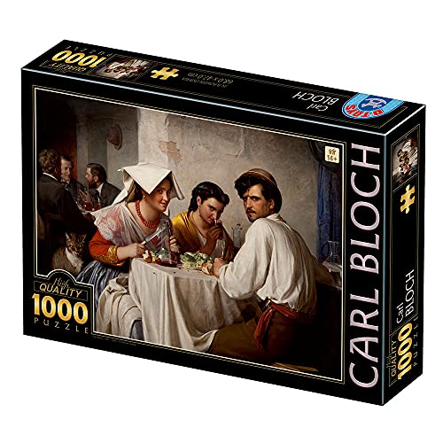 D-TOYS 77363 Puzzle 1000 pcs Carl Bloch_In a Roman Osteria, Multicolored von D-Toys