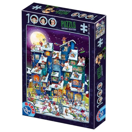 D-TOYS Puzzle Cartoon - Santa Claus Party, 1000 Stück von D-Toys
