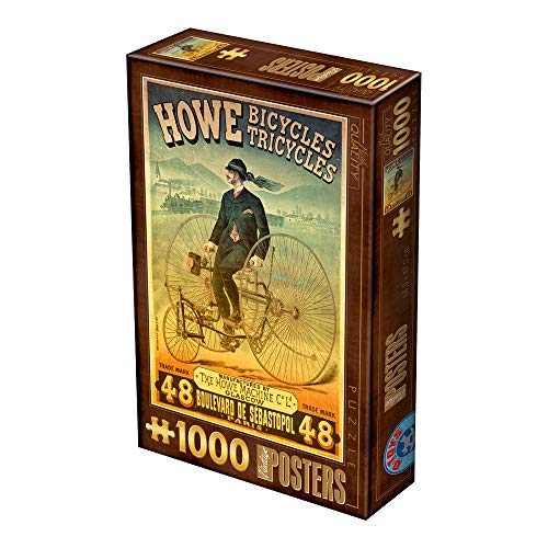 D-Toys 67555 VP01 Puzzle 1000 pcs Vintage Posters Howe Bicycles Trycicles, Multicolor von D-Toys
