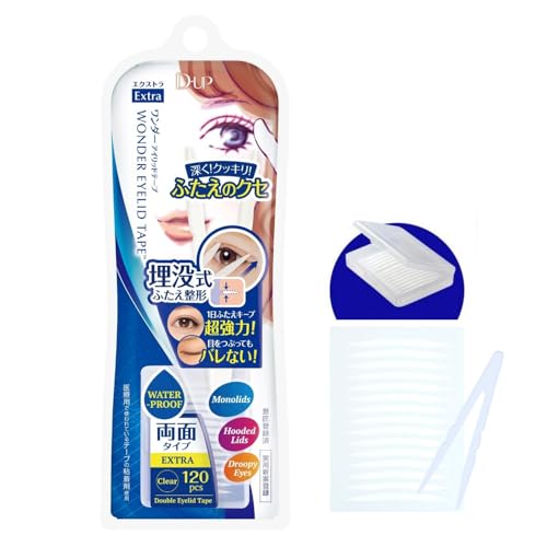D-UP Doppeltes Augenlid-Klebeband für Augen mit Kapuze, unsichtbar, wasserdichte Augenlidaufkleber, doppelseitiger Klebstoff, hängende Augenlidheber für Frauen, japanischer sofortiger Augendeckel für von D-UP