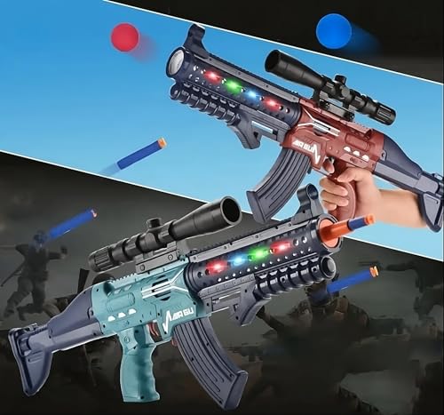 D&I Spielzeuggewehr 2in1 Blau mit Beleuchtung und Soundeffekten Spielzeugpistole Kinderspielzeug ab 3 Jahre Mädchen und Jungen von D&I