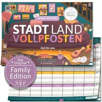 DENKRIESEN - Stadt Land Vollpfosten® Family Edition – "Zeit für uns." A4 Spielblock von D&R Denkriesen GmbH