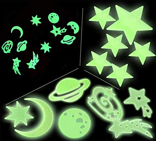 24 3D Glow in The Dark Magical Galaxy Planets, Shooting Stars and Moon Shapes, Florescent Wall Decals, Decor Stickers for Sensory Nursery, Baby Kids Children Bedroom Decoration (24 Galaxy & Planets) 24 3D Glow in The Dark Magical Galaxy Planets, Shooting Stars and Moon Shapes, Florescent Wall Decals, Decor Stickers for Sensory Nursery, Baby Kids Children Bedroom Decoration (24 Galaxy & Planets) von D.A.Y. Republic