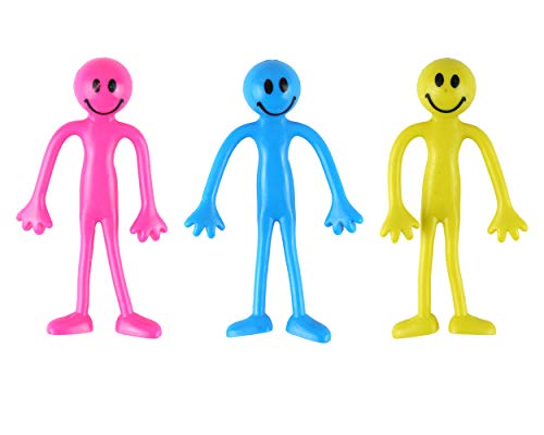 3xbiegbare Figuren, Smilers – Fiddle Toys – sensorisches Spielzeug – Smiley biegsam Männer gelb, blau und rosa – Entlastung von Stress, geeignetes Fidget Spielzeug für Autismus, ADHS, ASD SPD & OCD von D.A.Y. Republic