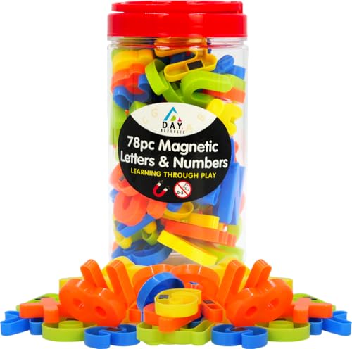 78 magnetische Kühlschrank-Buchstaben, Zahlen und Symbole in einer Wanne, tolle Möglichkeit für Kinder, ideal für Vorschulbuchstabieren & Zählen, Heimschule Spiele 78 magnetische Kühlschrank-Buchstaben, Zahlen und Symbole in einer Wanne, tolle Möglichkeit für Kinder, ideal für Vorschulbuchstabieren & Zählen, Heimschule Spiele von D.A.Y. Republic