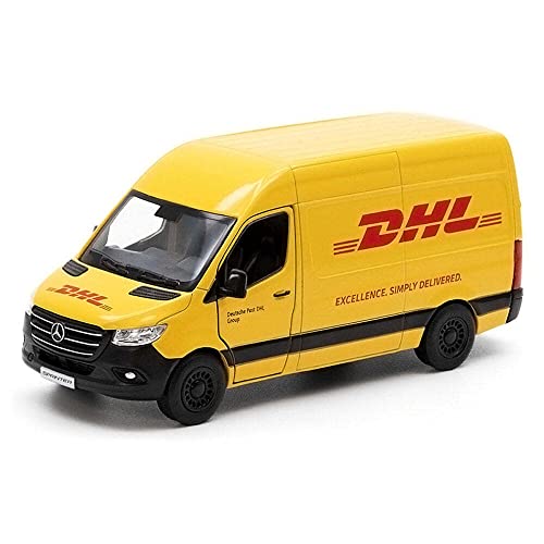 D.A.Y. Republic Offiziell lizenzierter Mercedes Benz Sprinter Yellow Panel Van - Maßstab 1:48, mit Türen zum Öffnen und Schließen, Metall Druckguss, Pull Back and Go, Action Toy Collectors Model (DHL D.A.Y. Republic Offiziell lizenzierter Mercedes Benz Sprinter Yellow Panel Van - Maßstab 1:48, mit Türen zum Öffnen und Schließen, Metall Druckguss, Pull Back and Go, Action Toy Collectors Model (DHL von D.A.Y. Republic