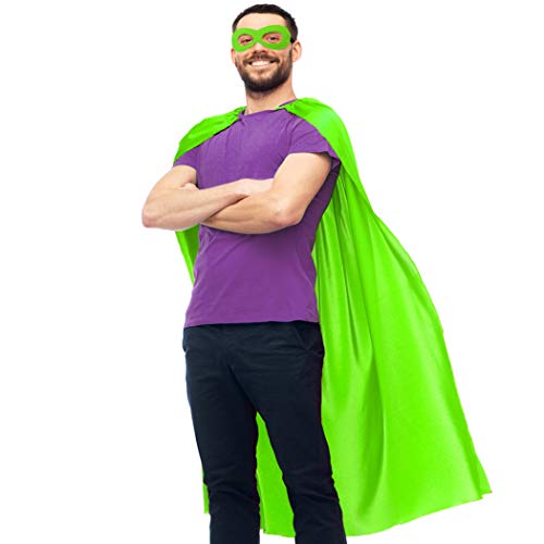 D.Q.Z Superhelden-Umhang für Erwachsene mit Maske, für Herren und Damen, Superhelden-Party, Grün, Größe XXL D.Q.Z Superhelden-Umhang für Erwachsene mit Maske, für Herren und Damen, Superhelden-Party, Grün, Größe XXL von D.Q.Z