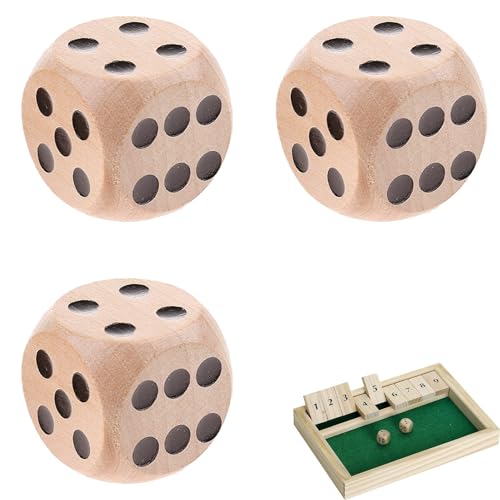 DAAIZIII Holzwürfel Groß, 30 mm, 3-teiliges Set, Würfel Groß, Würfel Holz, Hölzerne Dice, Natürlich Holz Spielwürfel, Für Board Game Holzspiel, Taschenwürfel, Würfelspiele DAAIZIII Holzwürfel Groß, 30 mm, 3-teiliges Set, Würfel Groß, Würfel Holz, Hölzerne Dice, Natürlich Holz Spielwürfel, Für Board Game Holzspiel, Taschenwürfel, Würfelspiele von DAAIZIII
