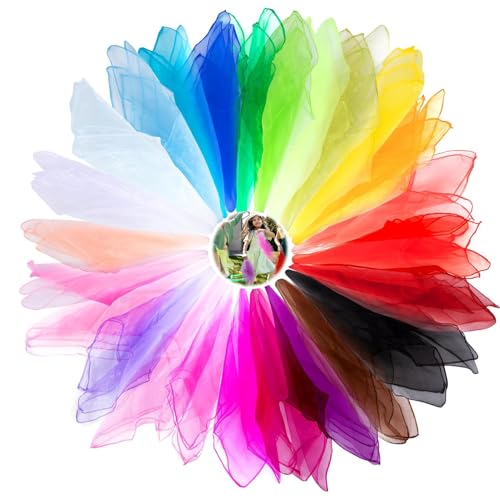 DAAIZIII 20 Stück Jongliertücher,60 x 60 cm Square Bunte Tanz Chiffontücher,Bunte Tücher,Chiffontücher,Seidentücher,Schwungtuch, Tücher Für Kindergarten Kindershow Sensorisches Jonglieren Tanzen DAAIZIII 20 Stück Jongliertücher,60 x 60 cm Square Bunte Tanz Chiffontücher,Bunte Tücher,Chiffontücher,Seidentücher,Schwungtuch, Tücher Für Kindergarten Kindershow Sensorisches Jonglieren Tanzen von DAAIZIII