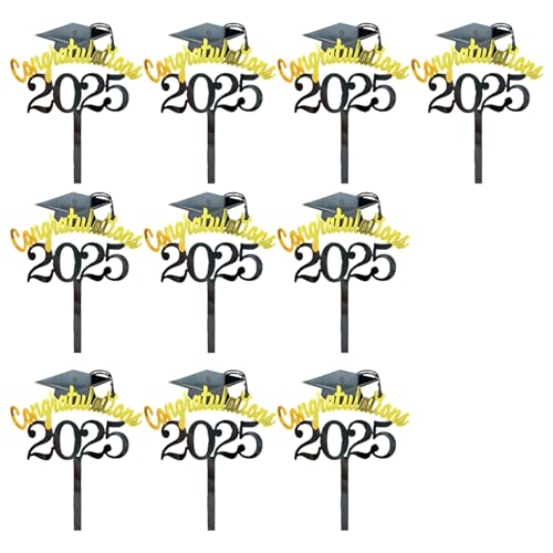 10pcs Akademische Hutkuchen Dekorationen Metallische Abschluss Für Dessert Party Arrangements Kuchendekorationen Für Partys von DABAIXIONG