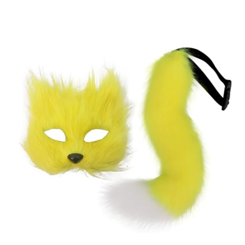 DABAIXIONG 2pcs Foxes Kostümzubehör Set Plüschkatzen Halbe Gesichtsmaske Mit Heck Cosplay Halloween Kostüme Kostüm Plüschkatzen Halbe Gesichtsmaske DABAIXIONG 2pcs Foxes Kostümzubehör Set Plüschkatzen Halbe Gesichtsmaske Mit Heck Cosplay Halloween Kostüme Kostüm Plüschkatzen Halbe Gesichtsmaske von DABAIXIONG