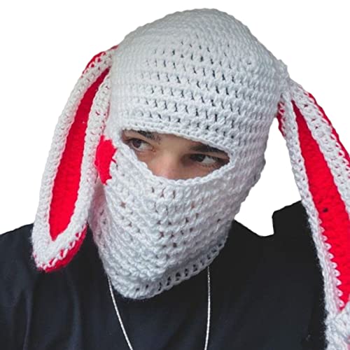 DABAIXIONG Niedliche Kaninchen Gehäkelte Hutkappe Für Frauen Männer Bild Requisiten Ohr Cosplay Halloween Party von DABAIXIONG