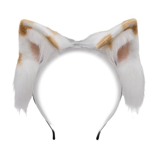 DABAIXIONG Plüschkatzen Ohren Stirnbänder Für Kostüm Halloween Festivals Roleplay Tail Anime Haarband Kostümfeiern Accessoires von DABAIXIONG