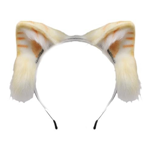 DABAIXIONG Plüschkatzen Ohren Stirnbänder Für Kostüm Halloween Festivals Roleplay Tail Anime Haarband Kostümfeiern Accessoires von DABAIXIONG