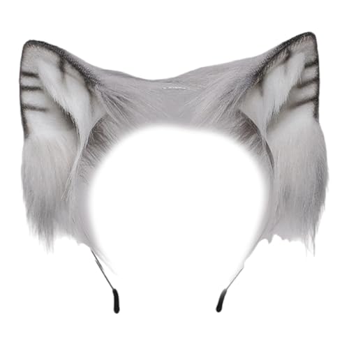 DABAIXIONG Plüschkatzen Ohren Stirnbänder Für Kostüm Halloween Festivals Roleplay Tail Anime Haarband Kostümfeiern Accessoires von DABAIXIONG