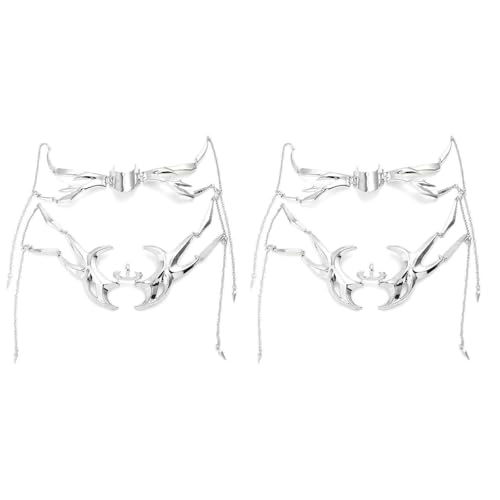 DABAIXIONG Punk Gesichtsgurt Maske 2pcs Metall Lippenringe Gesichtskette Set Einstellbares Kostümzubehör Für Frauen Futuristische Metallkinnmaske Für Fotografie DABAIXIONG Punk Gesichtsgurt Maske 2pcs Metall Lippenringe Gesichtskette Set Einstellbares Kostümzubehör Für Frauen Futuristische Metallkinnmaske Für Fotografie von DABAIXIONG