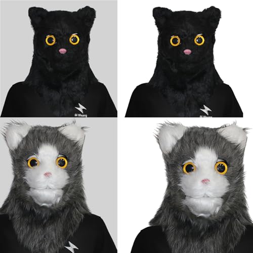 DABAIXIONG Realistische Mund Mover Katzenmaske Halloween Neuheit Maske Kostüm Süßes Bewegliche Mund Katzenmaske Plüsch Tierkopfmaske Geschenke DABAIXIONG Realistische Mund Mover Katzenmaske Halloween Neuheit Maske Kostüm Süßes Bewegliche Mund Katzenmaske Plüsch Tierkopfmaske Geschenke von DABAIXIONG