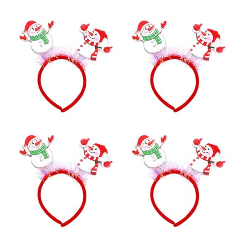 DABAIXIONG Santa/Snowman/Hirsch Kopfbedeckung Elastischer Handgefertigtes Stirnband Plastik Weihnachtsbaumdekoration Für Urlaubsereignisse Weihnachtsbaumdekoration Stirnbänder von DABAIXIONG