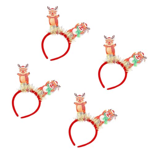 DABAIXIONG Santa/Snowman/Hirsch Kopfbedeckung Elastischer Handgefertigtes Stirnband Plastik Weihnachtsbaumdekoration Für Urlaubsereignisse Weihnachtsbaumdekoration Stirnbänder von DABAIXIONG