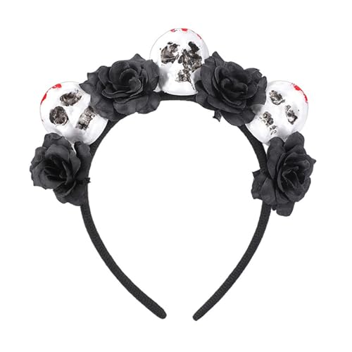 DABAIXIONG Skelett Kopfbedeckung Für Themenbezogene Partys Verstellbares Elastisches Haarband Horror Festival Accessoire Mit Robustem Design Halloween Hair Accessoires Für Frauen/Männer von DABAIXIONG