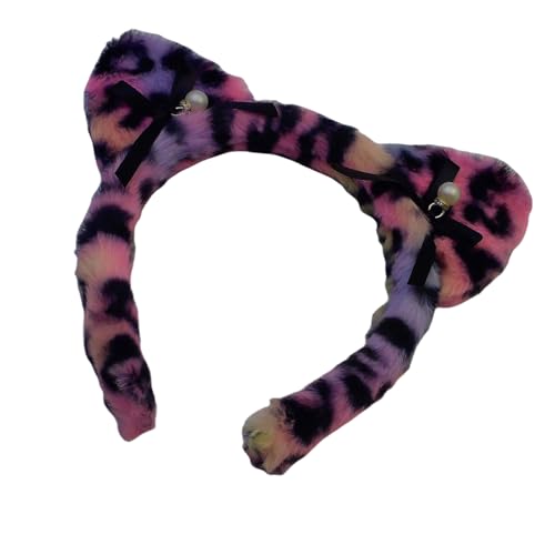 DABAIXIONG Tiermuster Katzen Ohrstirnband Für Frauen Und Mädchen Kostüm Haarhoop Musik Festival Urlaub Party Make Up Requisiten Haarband von DABAIXIONG