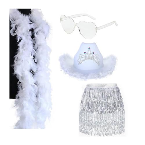 DABAIXIONG Western Cowboy Eyewear Für Brautdusche Cowgirl Neckscarf Kostüm Set Female Nachtclub Dress Up Masquerades Outfit DABAIXIONG Western Cowboy Eyewear Für Brautdusche Cowgirl Neckscarf Kostüm Set Female Nachtclub Dress Up Masquerades Outfit von DABAIXIONG