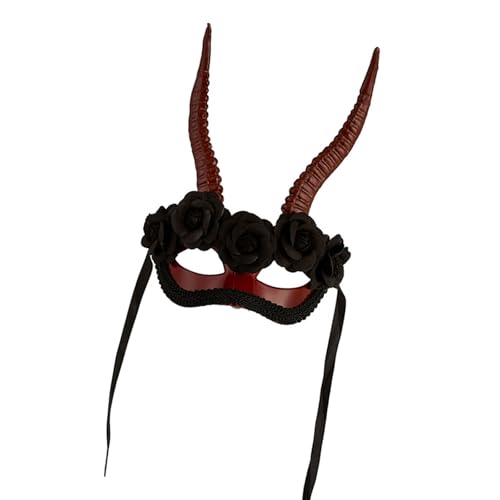 Mysteriöses Schwarzes Ziegenhorn Halbe Gesichtsmaske Detaillierte Texturkunst Leichtes Harz Einstellbares Kopfgurt Halloween Cosplay Festival Accessoire High Detail Harz Party Accessoire Mysteriöses Schwarzes Ziegenhorn Halbe Gesichtsmaske Detaillierte Texturkunst Leichtes Harz Einstellbares Kopfgurt Halloween Cosplay Festival Accessoire High Detail Harz Party Accessoire von DABAIXIONG