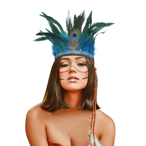 DACONGMING 1920s Damen Feder Stirnband Indianerin Weise Frau dehnbar mit Federn Squaw Wilder Westen Kostüm Karneval Mottoparty Indianer Kopfschmuck Pocahontas Kostüm Damen DACONGMING 1920s Damen Feder Stirnband Indianerin Weise Frau dehnbar mit Federn Squaw Wilder Westen Kostüm Karneval Mottoparty Indianer Kopfschmuck Pocahontas Kostüm Damen von DACONGMING