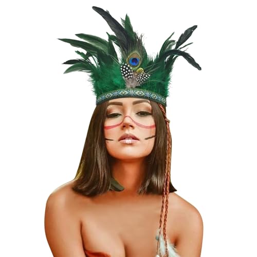 DACONGMING 1920s Damen Feder Stirnband Indianerin Weise Frau dehnbar mit Federn Squaw Wilder Westen Kostüm Karneval Mottoparty Indianer Kopfschmuck Pocahontas Kostüm Damen DACONGMING 1920s Damen Feder Stirnband Indianerin Weise Frau dehnbar mit Federn Squaw Wilder Westen Kostüm Karneval Mottoparty Indianer Kopfschmuck Pocahontas Kostüm Damen von DACONGMING