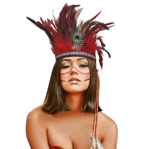 DACONGMING 1920s Damen Feder Stirnband Indianerin Weise Frau dehnbar mit Federn Squaw Wilder Westen Kostüm Karneval Mottoparty Indianer Kopfschmuck Pocahontas Kostüm Damen DACONGMING 1920s Damen Feder Stirnband Indianerin Weise Frau dehnbar mit Federn Squaw Wilder Westen Kostüm Karneval Mottoparty Indianer Kopfschmuck Pocahontas Kostüm Damen von DACONGMING