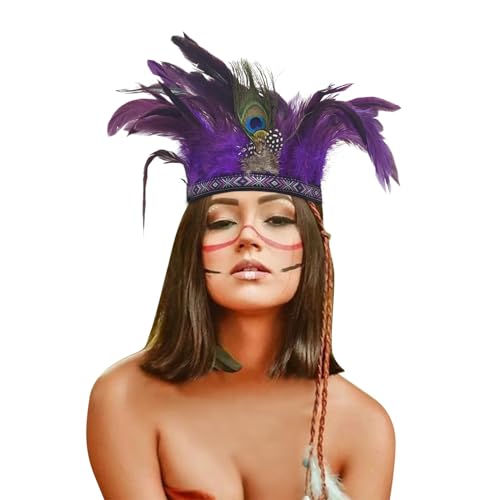 DACONGMING 1920s Damen Feder Stirnband Indianerin Weise Frau dehnbar mit Federn Squaw Wilder Westen Kostüm Karneval Mottoparty Indianer Kopfschmuck Pocahontas Kostüm Damen DACONGMING 1920s Damen Feder Stirnband Indianerin Weise Frau dehnbar mit Federn Squaw Wilder Westen Kostüm Karneval Mottoparty Indianer Kopfschmuck Pocahontas Kostüm Damen von DACONGMING