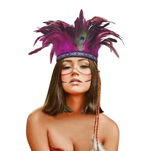 DACONGMING 1920s Damen Feder Stirnband Indianerin Weise Frau dehnbar mit Federn Squaw Wilder Westen Kostüm Karneval Mottoparty Indianer Kopfschmuck Pocahontas Kostüm Damen DACONGMING 1920s Damen Feder Stirnband Indianerin Weise Frau dehnbar mit Federn Squaw Wilder Westen Kostüm Karneval Mottoparty Indianer Kopfschmuck Pocahontas Kostüm Damen von DACONGMING