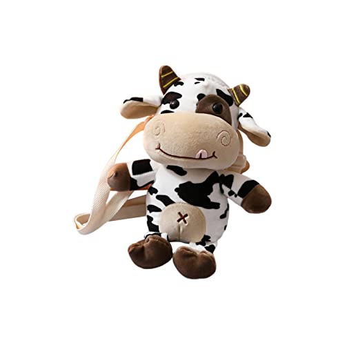 Kuh Plüsch Rucksack Kuscheltier Spielzeug Kuscheltier Rucksäcke Fuzzy Telefon Geldbörse Farm Animal Schultertasche Für Kinder Mädchen Kindergarten Vorschule Tägliche Tasche Plüschtier 30 Cm von DACONGMING