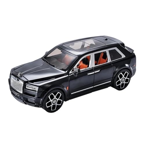 1:18 Für Rolls Royce Cullinan SUV Legierung Modell Auto Spielzeug Druck Druck Metall Casting Sound Und Licht Auto Spielzeug Für Fahrzeug (Color : Black, Size : No Box) von DADYA