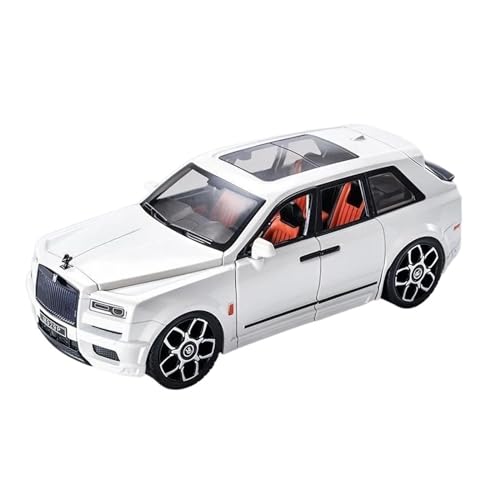 1:18 Für Rolls Royce Cullinan SUV Legierung Modell Auto Spielzeug Druck Druck Metall Casting Sound Und Licht Auto Spielzeug Für Fahrzeug (Color : White, Size : No Box) von DADYA