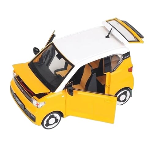 DADYA 1:18 Für WULING Macarone Mini EV Auto Legierung Auto Modell Diecast Metall Spielzeug Auto Modell Sammlung Sound Licht Geschenk Spielzeug (Color : Yellow, Size : No Box) von DADYA