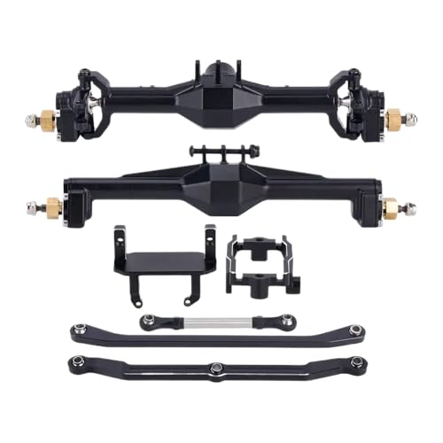 10 -mm -Diamant -CNC -Portalachse für 1 18 -Skala -RC -Crawler mit Lay Down -Servohalterung und Verbindungen, die mit gemeinsamen 1 18 Crawler -Models Achse -Upgrade -Teile kompatibel sind(Black-1Set) von DAFSXZQR