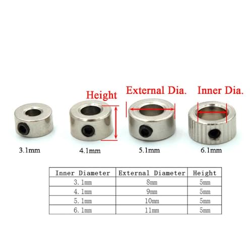 10 -pcs -Radschlosskragenwelle Achse -Buchse Metallfahrwerkstopper Innere Durchmesser 2,1 mm 3,1 mm 4,1 mm 5,1 mm kompatibel mit RC -Modellbootteilen und anderen RC -Fahrzeugkomponenten(Inner Dia. 6.1 10 -pcs -Radschlosskragenwelle Achse -Buchse Metallfahrwerkstopper Innere Durchmesser 2,1 mm 3,1 mm 4,1 mm 5,1 mm kompatibel mit RC -Modellbootteilen und anderen RC -Fahrzeugkomponenten(Inner Dia. 6.1 von DAFSXZQR