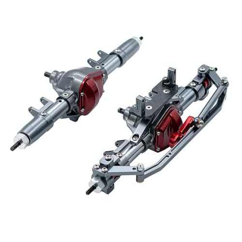 DAFSXZQR 1/10 RC Rock Crawler Car Metal Vordere Hinterachse -Upgrade Teil mit Servo -Basis -kompatibel mit gemeinsamen 1 10 -Skala -Crawler -Modellen(Titanium 1 Set) von DAFSXZQR