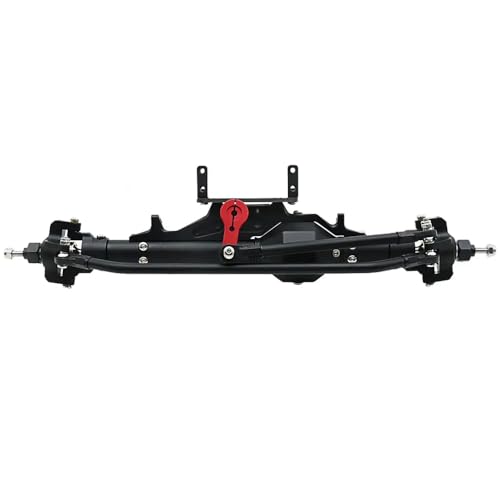 DAFSXZQR 1/10 Skala RC Crawler -Aluminium -Hinterachse mit Spurstange und Servohalterung, die mit Wraith 90018 RR10 und 1,9 UTB -Modellen kompatibel ist(Black Front Axle) von DAFSXZQR