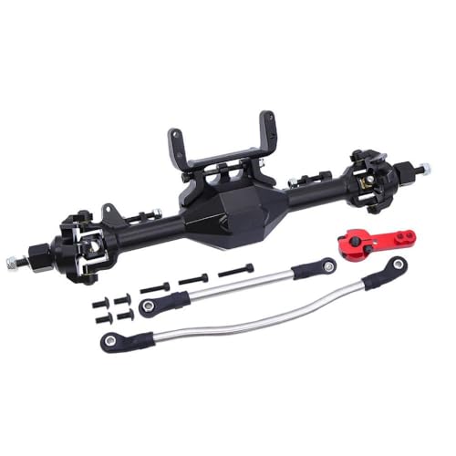 DAFSXZQR 1/10 Skala RC Crawler -Aluminium vorne hinten gerade Achse -Aktualisierungsteile mit 90046 90047 Modellen kompatibel(Black Front Axle) von DAFSXZQR