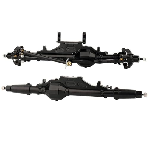 DAFSXZQR 1/10 Skala RC Crawler Rock Racer Diamond Aluminium vorne Hinterachse Set kompatibel mit Wraith 90018 RR10 Upgrade -Teile(Black Set) von DAFSXZQR