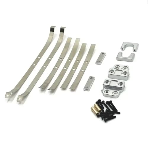 DAFSXZQR 1/12 RC -Auto -Upgrade -Teile Metall Hinterachse Stoßdämpfer Blattfeen mit Fester Sitzhalterung Klammer -Set kompatibel mit MN82 LC79 -Modellen(Silver) von DAFSXZQR