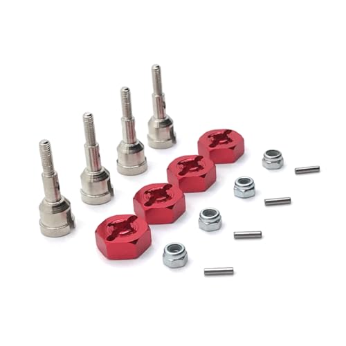 DAFSXZQR 12 -mm -Metallradachse -Hub -Kuppler RC -Auto -Upgrade -Teile mit A949 A959 A969 A979 K929 Fernbedienungsfahrzeugzubehör(Rouge) von DAFSXZQR