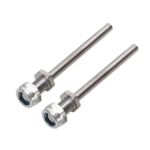 DAFSXZQR 1Pair 3/4/5/6 -mm -Stahlrad -Achs -Welle mit M4 M5 M6 M8 Gewindemuttern Fahrradanschläge kompatibel mit RC -Modellflugzeugflugteilen(D5xM8xL75) von DAFSXZQR