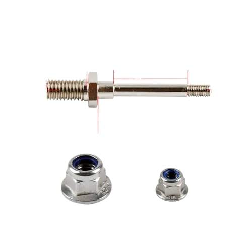 DAFSXZQR 1Set RC Model Wheel Achsen Stahlwelle mit Stoppmuttern Durchmesser 4 mm 5 mm 6 mm Fahrradbaugruppe M6 M8 M10 Gewinde Ersatzteile kompatibel mit Flugzeugteilen(HK-M10-6) von DAFSXZQR