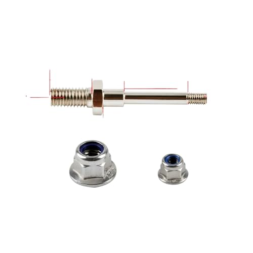 DAFSXZQR 1Set RC Model Wheel Achsen Stahlwelle mit Stoppmuttern Durchmesser 4 mm 5 mm 6 mm Fahrradbaugruppe M6 M8 M10 Gewinde Ersatzteile kompatibel mit Flugzeugteilen(HK-M8-5) von DAFSXZQR